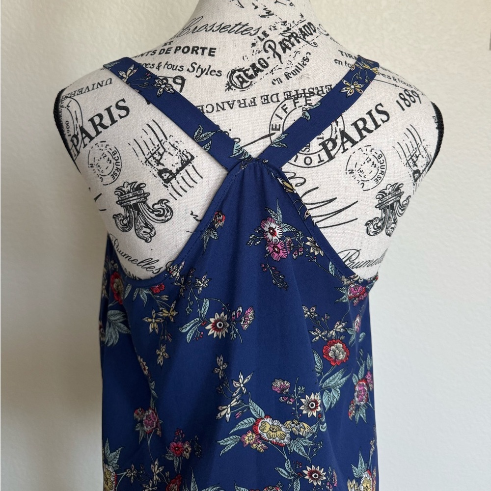 Floral Sleeveless Top - Navy - Picture 3 of 7